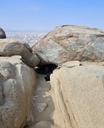 Cave of Thawr in Jabal Thawr, Makkah